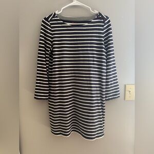 Boden 3/4 Sleeve Tunic Shirt Dress Womens SZ 4 Navy Striped Knee Length Nautical